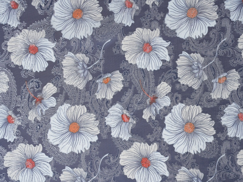 POLYESTER-VISCOSE Jacquard gedruckt