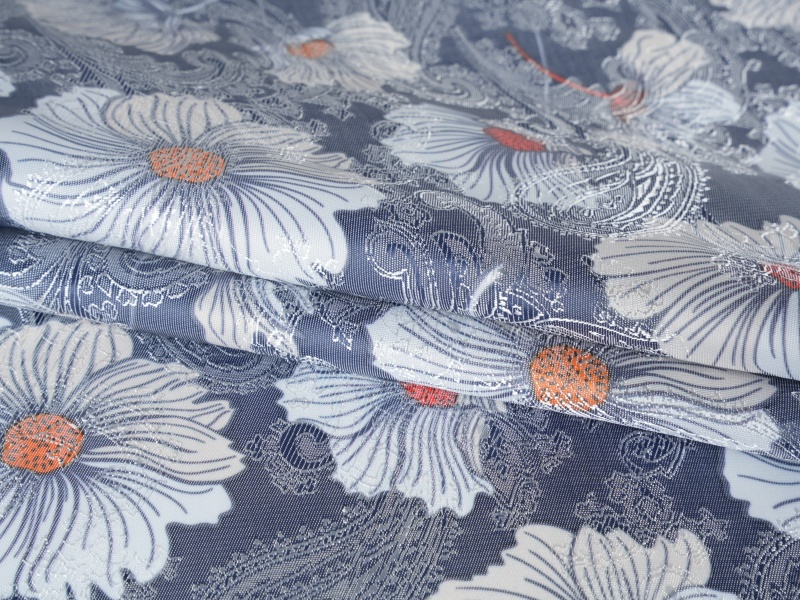 POLYESTER-VISCOSE Jacquard gedruckt