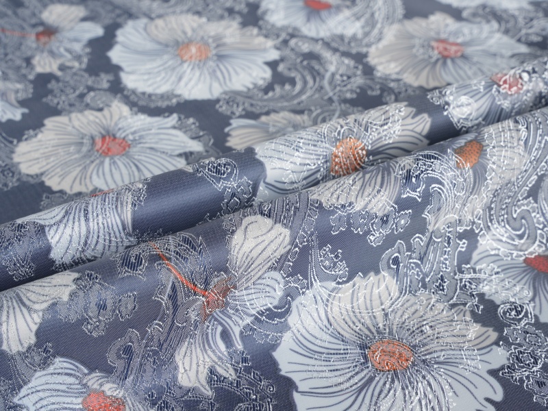 POLYESTER-VISCOSE Jacquard gedruckt